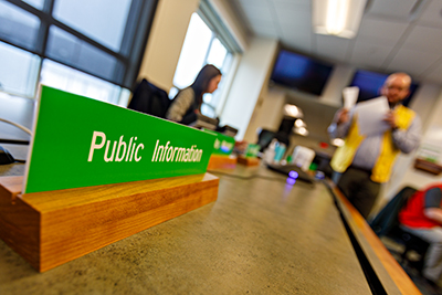 Public information section at the SEOC