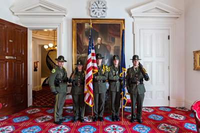 VSP Honor Guard at Vermont Statehouse in 2019